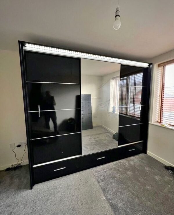 Mirror doors space‑saving wardrobes with shelves, - Image 2