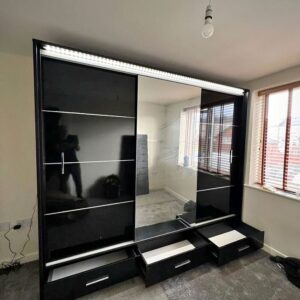 Mirror doors space‑saving wardrobes with shelves,