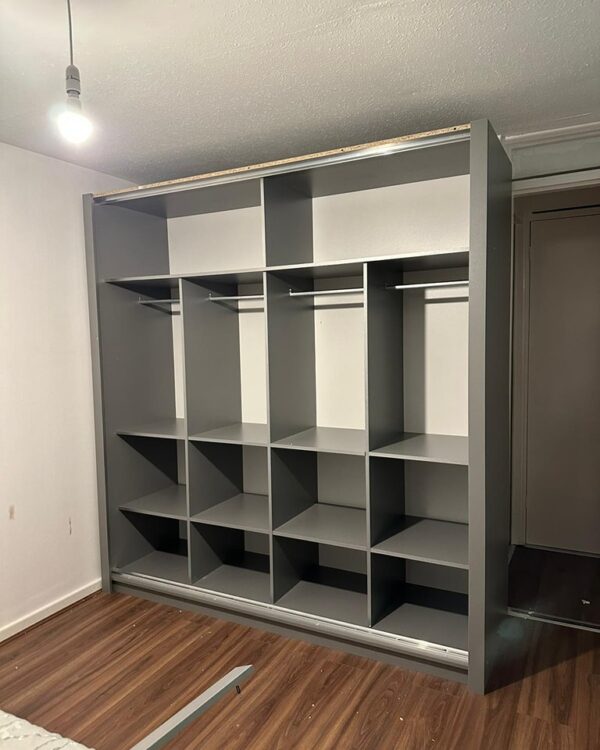 Mirror Door Wardrobes with Built-In Drawers