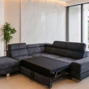 Artic Grey Sofa Bed L shaped Right/Left Corner With 5 Adjustable Headrests