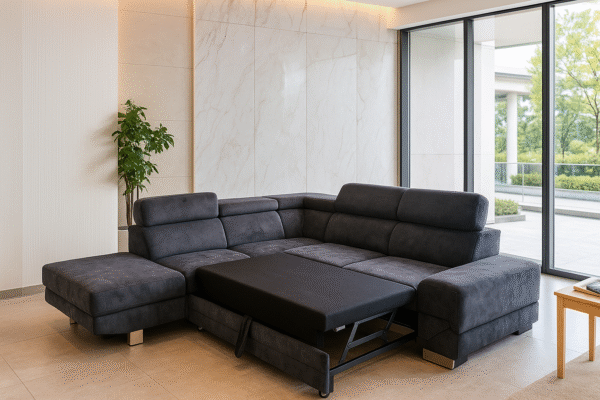Artic Grey Sofa Bed L shaped Right/Left Corner With 5 Adjustable Headrests