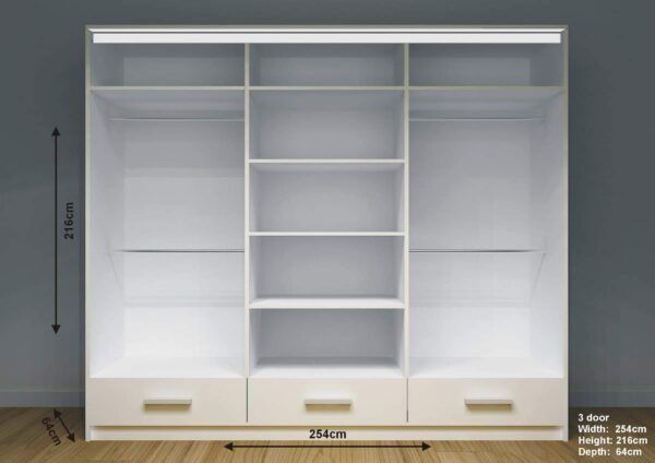 Grey wardrobes with shelves & drawers included delivery - Image 2