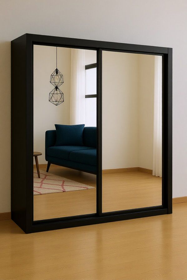 Grey wardrobe with drawers and hanging rail Clearance outlet - Image 3
