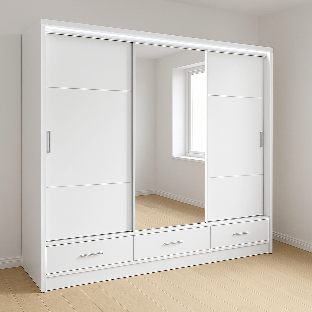 Built-In vs Fitted Wardrobes with mirrored sliding doors