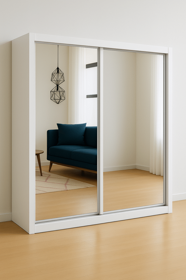 Grey wardrobe with drawers and hanging rail Clearance outlet - Image 2