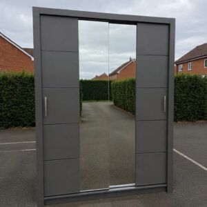 Grey Sliding Door Wardrobe for Bedroom UK